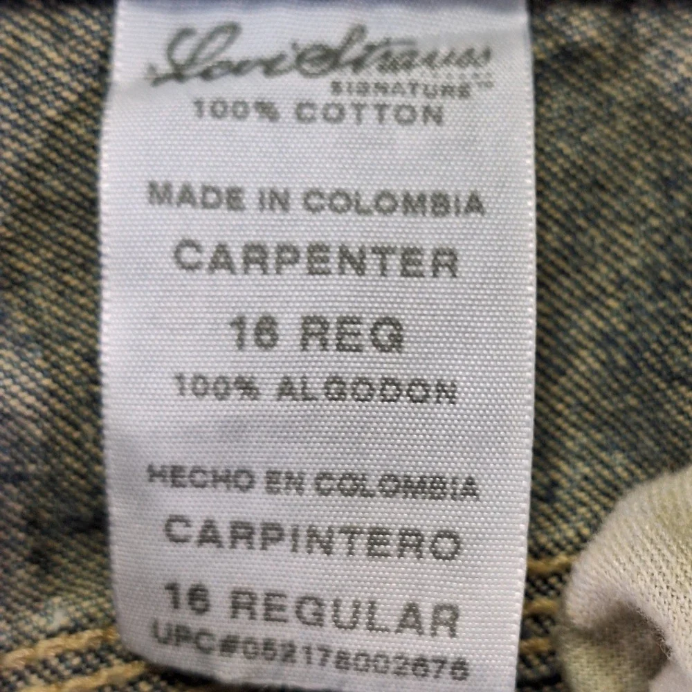 Levi Strauss Carpenter Jeans Boys 16 (Fits W29xL27) Medium Wash Signature